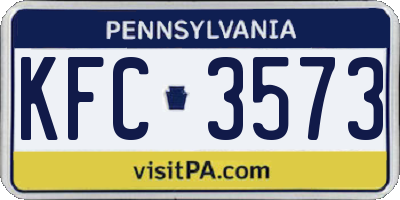 PA license plate KFC3573