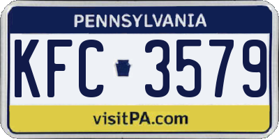 PA license plate KFC3579