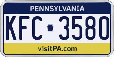 PA license plate KFC3580