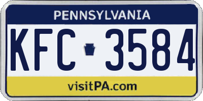 PA license plate KFC3584