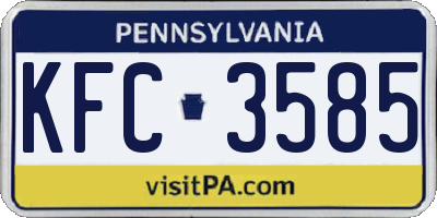 PA license plate KFC3585