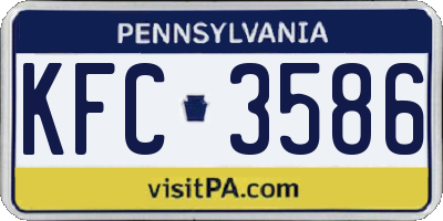 PA license plate KFC3586
