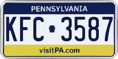 PA license plate KFC3587