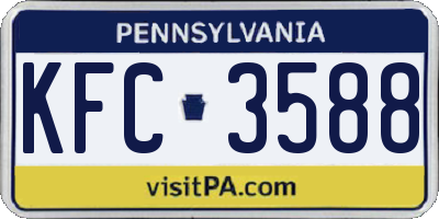 PA license plate KFC3588