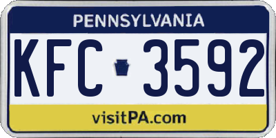 PA license plate KFC3592