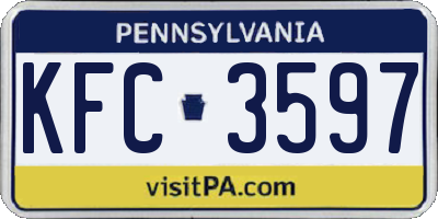 PA license plate KFC3597