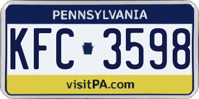 PA license plate KFC3598