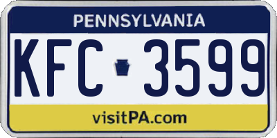 PA license plate KFC3599