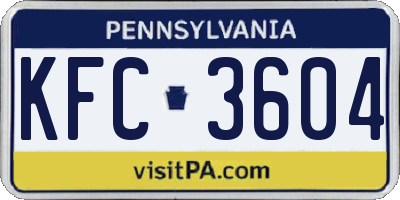 PA license plate KFC3604