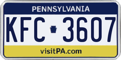PA license plate KFC3607