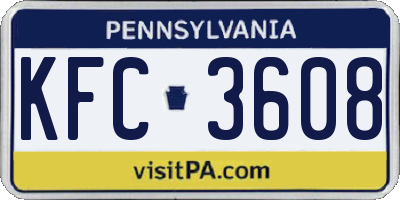 PA license plate KFC3608