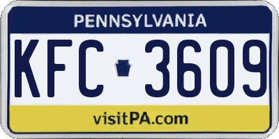 PA license plate KFC3609