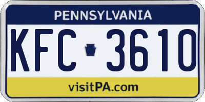 PA license plate KFC3610