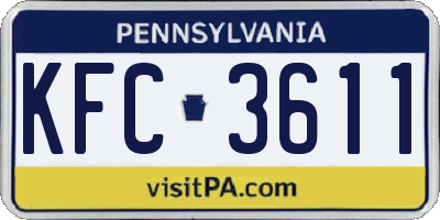 PA license plate KFC3611