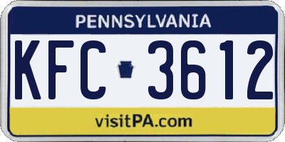 PA license plate KFC3612