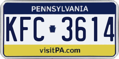 PA license plate KFC3614