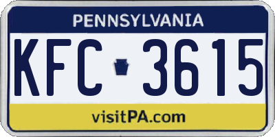 PA license plate KFC3615