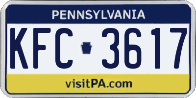 PA license plate KFC3617