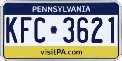 PA license plate KFC3621
