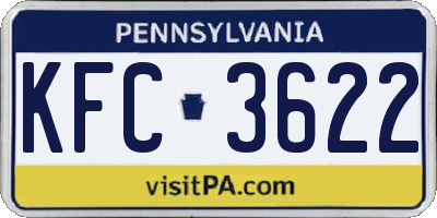 PA license plate KFC3622