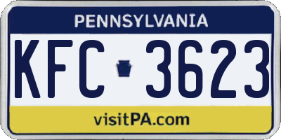 PA license plate KFC3623