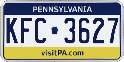 PA license plate KFC3627