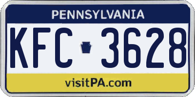 PA license plate KFC3628