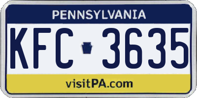 PA license plate KFC3635
