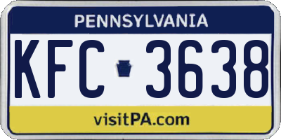PA license plate KFC3638