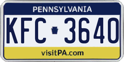 PA license plate KFC3640