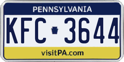 PA license plate KFC3644