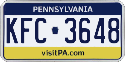 PA license plate KFC3648