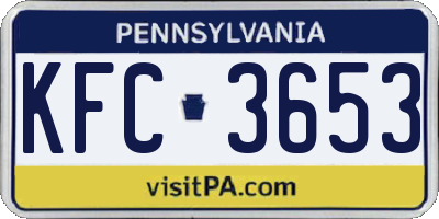 PA license plate KFC3653