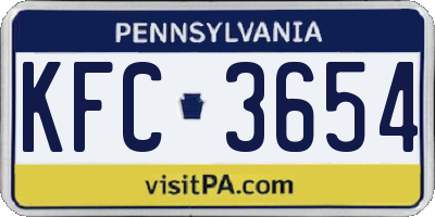 PA license plate KFC3654