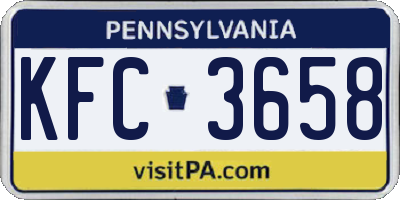 PA license plate KFC3658