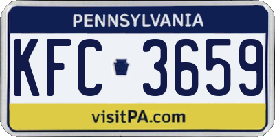 PA license plate KFC3659