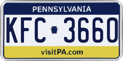 PA license plate KFC3660