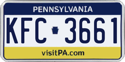 PA license plate KFC3661