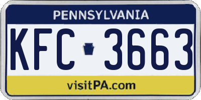 PA license plate KFC3663
