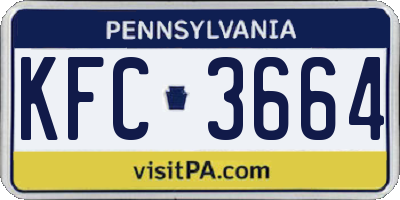 PA license plate KFC3664