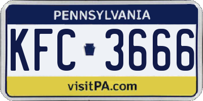 PA license plate KFC3666