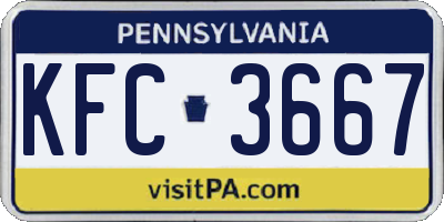 PA license plate KFC3667