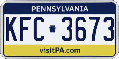 PA license plate KFC3673