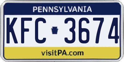 PA license plate KFC3674