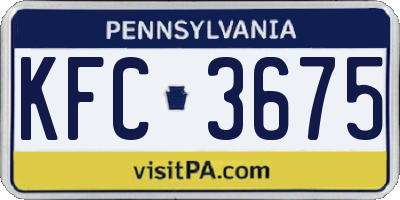 PA license plate KFC3675