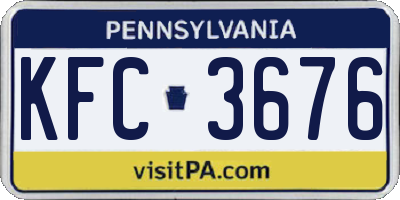 PA license plate KFC3676