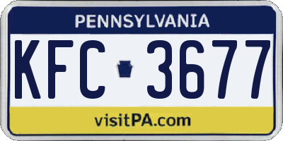 PA license plate KFC3677
