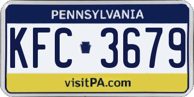 PA license plate KFC3679