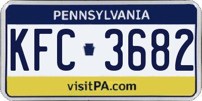 PA license plate KFC3682