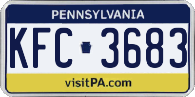 PA license plate KFC3683